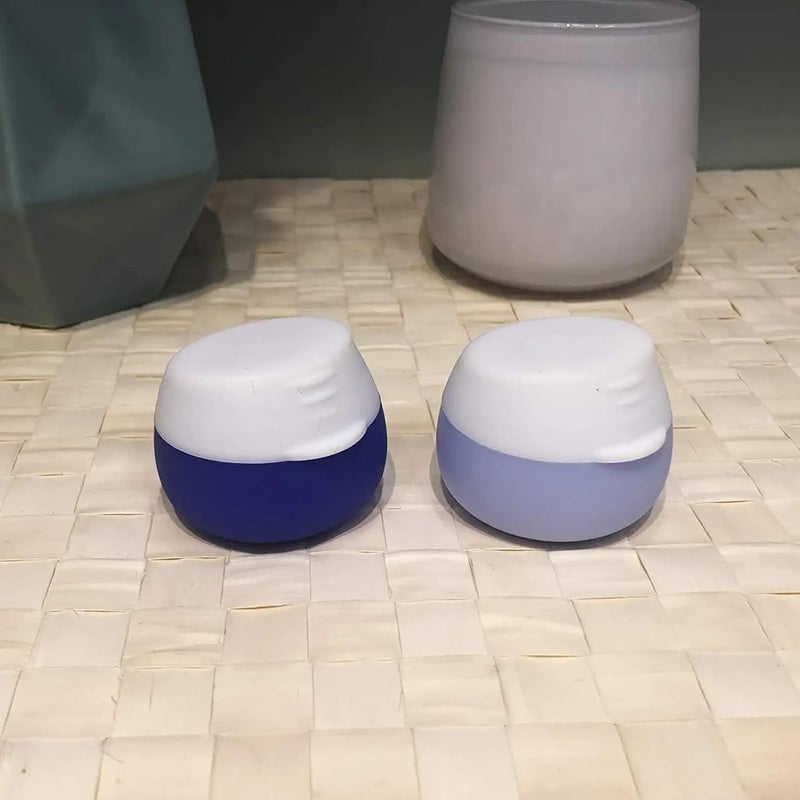 Gemice Travel Containers for Toiletries, Silicone Cream Jars, TSA Approved Travel Size Containers Leak-proof Travel Accessories with Lid for Cosmetic Makeup Face Body Hand Cream (4 Pieces) (Blue) - Image 5